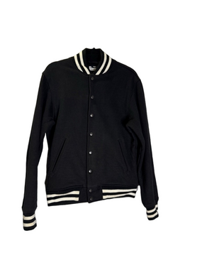American Apparel Black Varsity Jacket with White Trim
